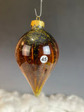Tenmoku Teardrop Wood Fired Christmas Ornament (9945