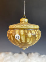 Brown Ash Pointed Orb Christmas Ornament