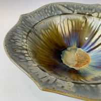 Altered Bowl with Blue Ash Glaze