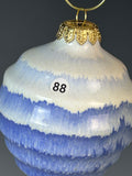 Blue & White Ribbed Ornament