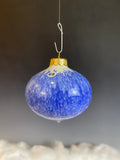 Blue on White Pointed Orb Christmas Ornament (9968)