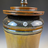 Tall Tan Ash Lidded Jar