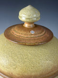 Yellow Salt Lidded Jar- Wood Fired