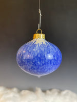 Blue on White Pointed Orb Christmas Ornament (9968)