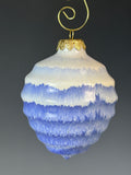 Blue & White Ribbed Ornament